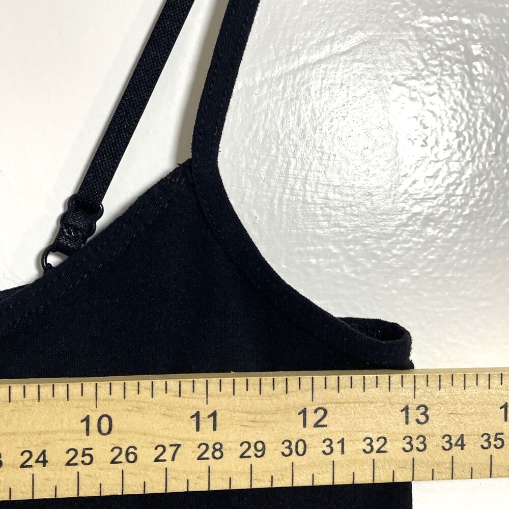Intimately Free People Womens Spaghetti Strap Dress Black Nylon Slip Size M/L - Picture 5 of 8